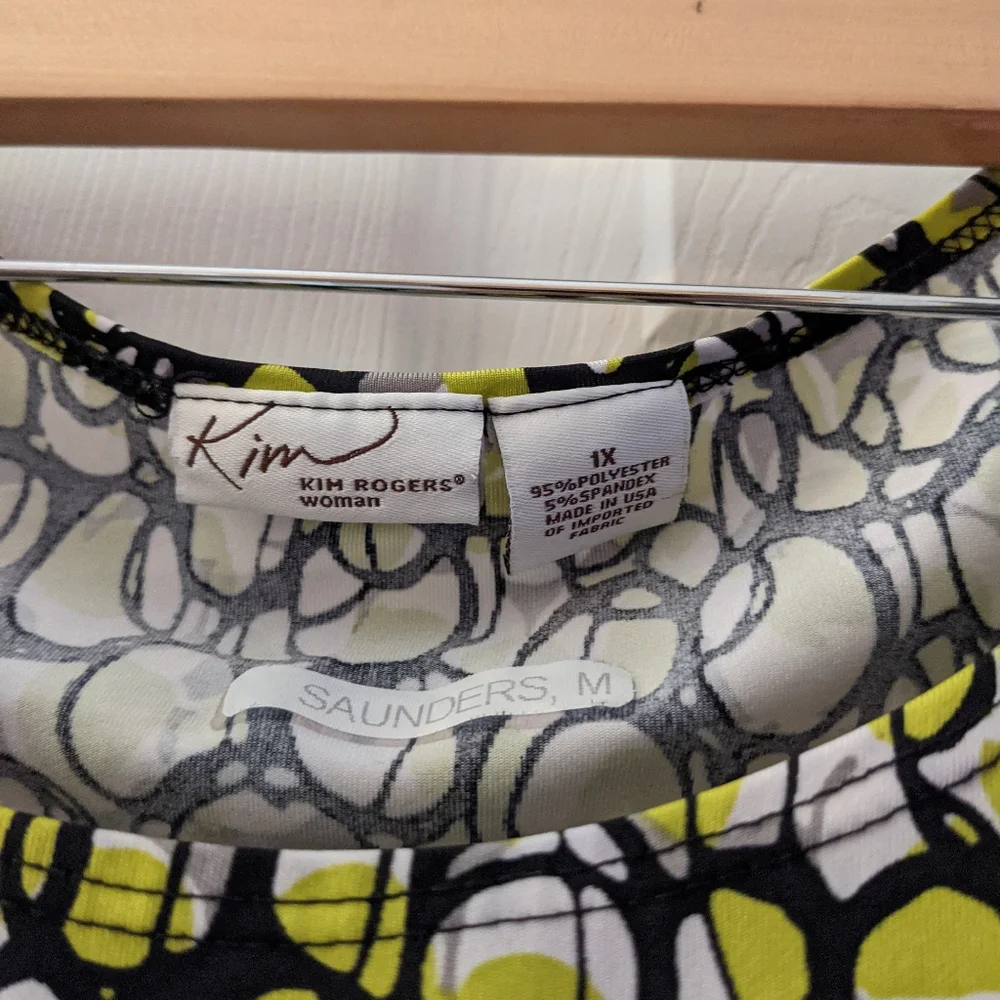 Kim Rogers Green Short Sleeve Top * 1X - Picture 4 of 10